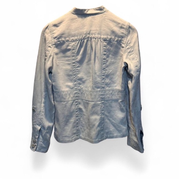 Eddie Bauer Linen Utility Jacket Gray Size Small P-P17” Length 23.5” - Picture 3 of 7